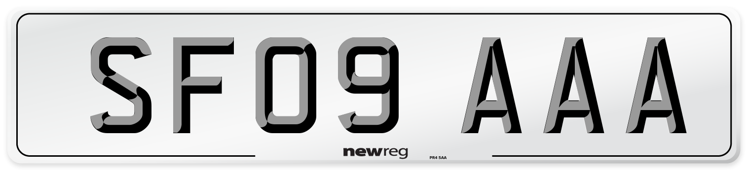 SF09 AAA Number Plate from New Reg